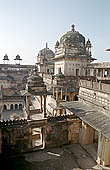 Orchha - the Jahangir Mahal Palace, crowned by domes and small chattris